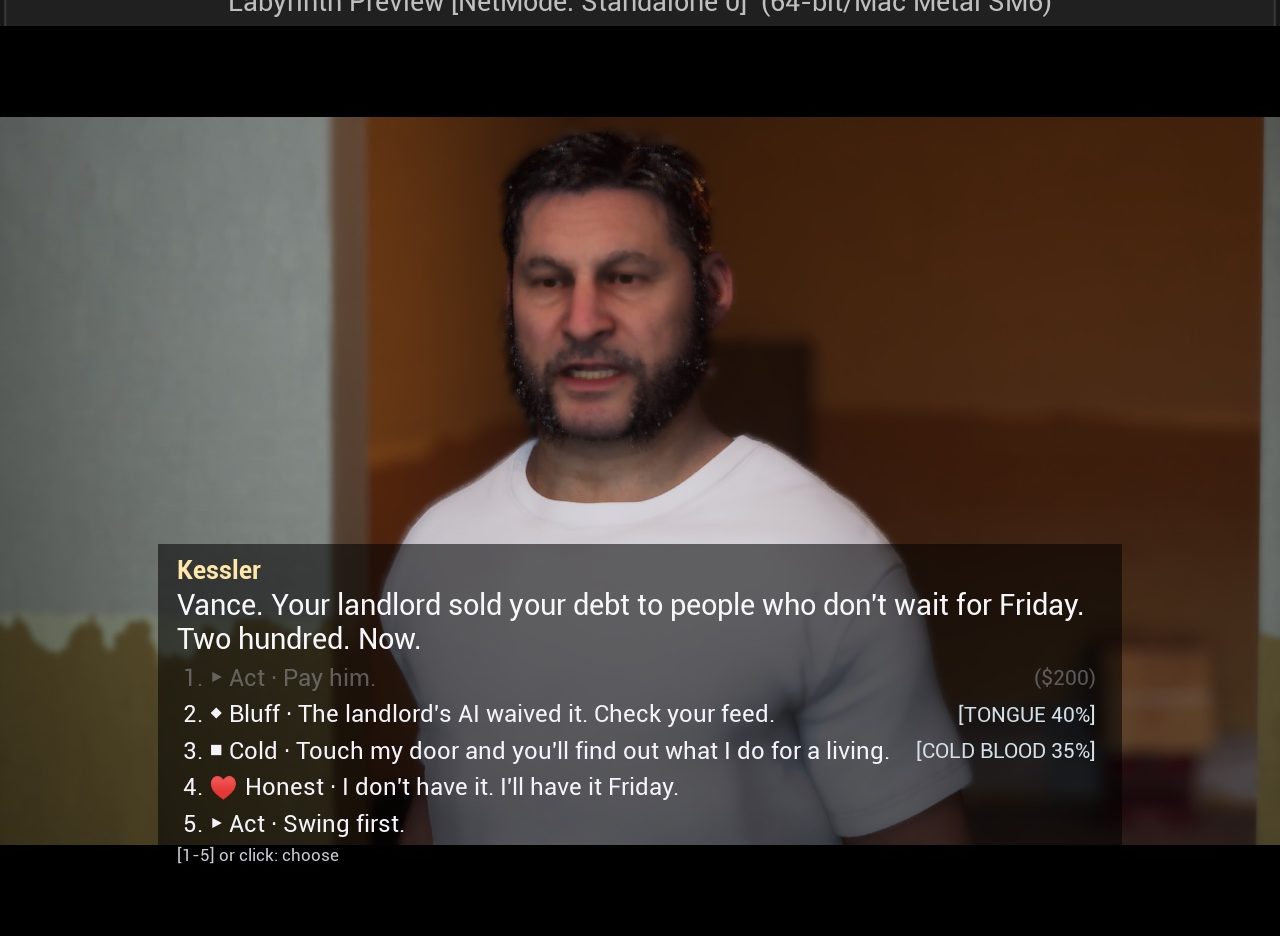Dialogue with Kessler, the debt collector