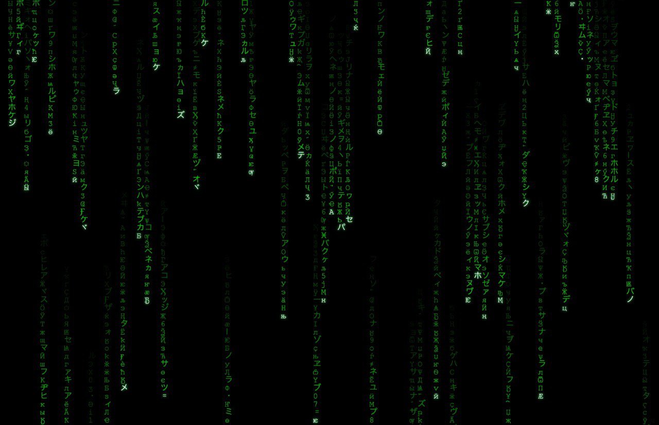 Neo Matrix Rain running as a macOS screensaver